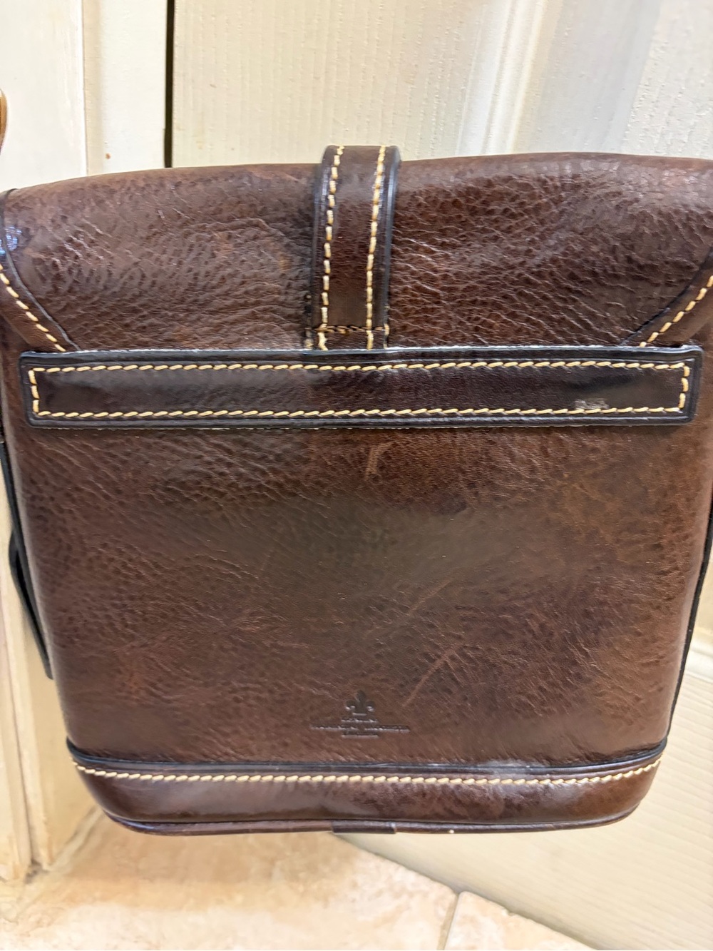Dooney & Bourke Dark Brown Leather Messenger Crossbody - Picture 4 of 5